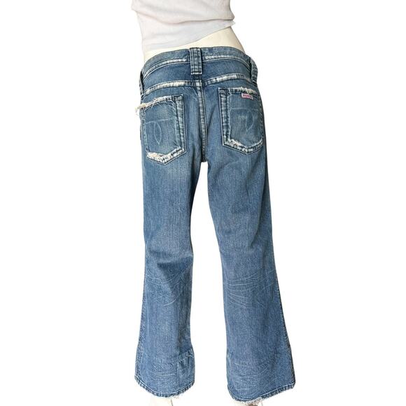 Hudson Jeans Distressed Wide Leg Mid Rise Size 32 Y2K Style - Picture 2 of 6